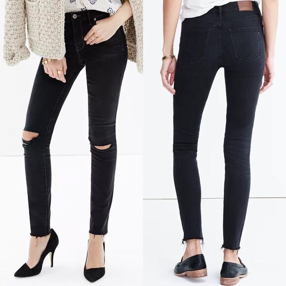 Madewell 9” High Rise Skinny Jeans in Black Sea Size 28 - Picture 1 of 10